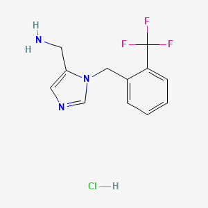 (1-{[2-(Trifluoromethyl)phenyl]methyl}-1H-imidazol-5-yl)methanamine hydrochloride