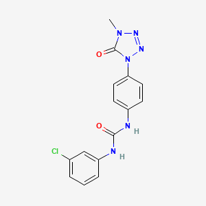 molecular formula C15H13ClN6O2 B3011154 1-(3-氯苯基)-3-(4-(4-甲基-5-氧代-4,5-二氢-1H-四唑-1-基)苯基)脲 CAS No. 1396564-99-0