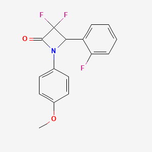 molecular formula C16H12F3NO2 B3011159 3,3-Difluoro-4-(2-fluorophenyl)-1-(4-methoxyphenyl)azetidin-2-one CAS No. 328109-39-3