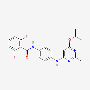 molecular formula C21H20F2N4O2 B3011167 2,6-difluoro-N-(4-((6-isopropoxy-2-methylpyrimidin-4-yl)amino)phenyl)benzamide CAS No. 1021090-90-3