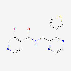 molecular formula C15H11FN4OS B3011173 3-fluoro-N-((3-(thiophen-3-yl)pyrazin-2-yl)methyl)isonicotinamide CAS No. 2034470-39-6