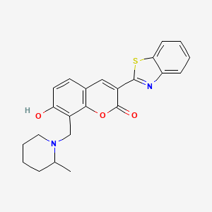molecular formula C23H22N2O3S B3011175 3-(1,3-苯并噻唑-2-基)-7-羟基-8-[(2-甲基哌啶-1-基)甲基]-2H-色烯-2-酮 CAS No. 315237-51-5