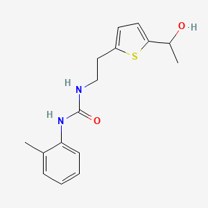molecular formula C16H20N2O2S B3011179 1-(2-(5-(1-Hydroxyethyl)thiophen-2-yl)ethyl)-3-(o-tolyl)urea CAS No. 2034599-72-7