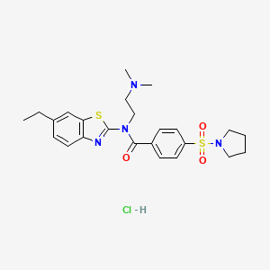 N-(2-(dimethylamino)ethyl)-N-(6-ethylbenzo[d]thiazol-2-yl)-4-(pyrrolidin-1-ylsulfonyl)benzamide hydrochloride