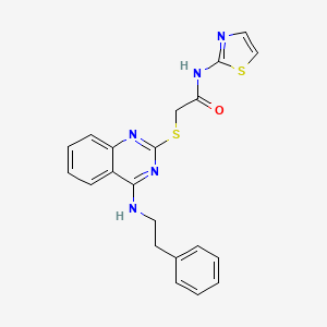 2-((4-(phenethylamino)quinazolin-2-yl)thio)-N-(thiazol-2-yl)acetamide