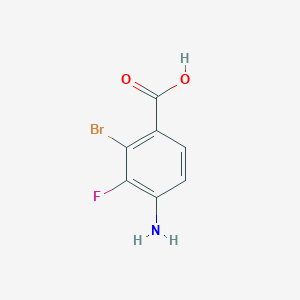 molecular formula C7H5BrFNO2 B3011184 4-Amino-2-bromo-3-fluorobenzoic acid CAS No. 1696166-92-3