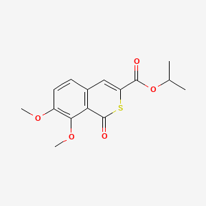 molecular formula C15H16O5S B3011185 Propan-2-yl 7,8-dimethoxy-1-oxoisothiochromene-3-carboxylate CAS No. 622352-16-3