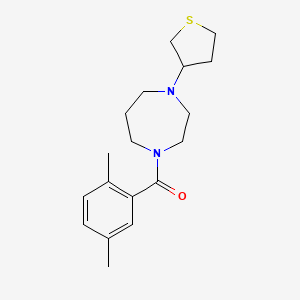 molecular formula C18H26N2OS B3011186 (2,5-Dimethylphenyl)(4-(tetrahydrothiophen-3-yl)-1,4-diazepan-1-yl)methanone CAS No. 2310221-85-1