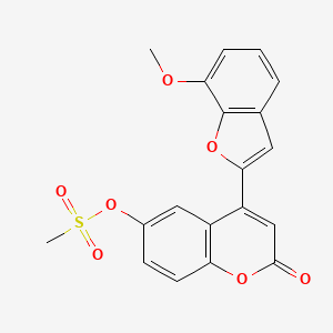 4-(7-methoxy-1-benzofuran-2-yl)-2-oxo-2H-chromen-6-yl methanesulfonate