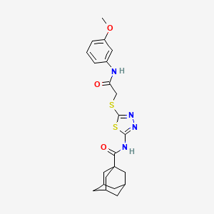 (3r,5r,7r)-N-(5-((2-((3-methoxyphenyl)amino)-2-oxoethyl)thio)-1,3,4-thiadiazol-2-yl)adamantane-1-carboxamide