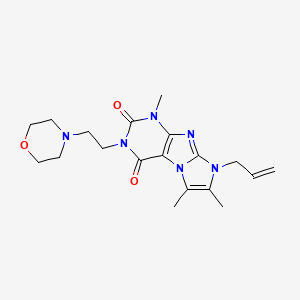 molecular formula C19H26N6O3 B3011200 4,7,8-三甲基-2-(2-吗啉-4-基乙基)-6-丙-2-烯基嘌呤[7,8-a]咪唑-1,3-二酮 CAS No. 878411-79-1