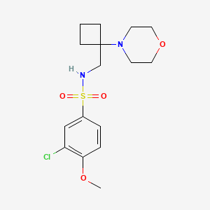 molecular formula C16H23ClN2O4S B3011204 3-Chloro-4-methoxy-N-[(1-morpholin-4-ylcyclobutyl)methyl]benzenesulfonamide CAS No. 2380083-93-0