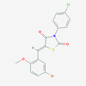 molecular formula C17H11BrClNO3S B301123 5-(5-Bromo-2-methoxybenzylidene)-3-(4-chlorophenyl)-1,3-thiazolidine-2,4-dione 