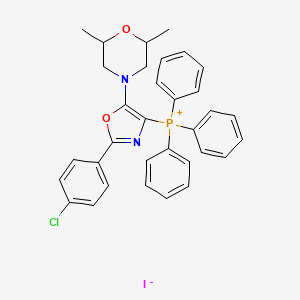 [2-(4-Chlorophenyl)-5-(2,6-dimethylmorpholino)-1,3-oxazol-4-yl](triphenyl)phosphonium iodide