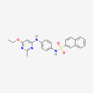 molecular formula C23H22N4O3S B3011252 N-(4-((6-乙氧基-2-甲基嘧啶-4-基)氨基)苯基)萘-2-磺酰胺 CAS No. 946274-08-4