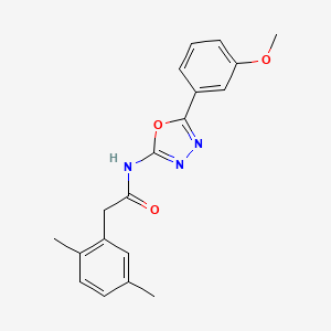 molecular formula C19H19N3O3 B3011255 2-(2,5-dimethylphenyl)-N-(5-(3-methoxyphenyl)-1,3,4-oxadiazol-2-yl)acetamide CAS No. 921858-61-9