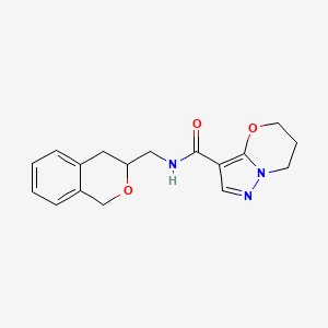 molecular formula C17H19N3O3 B3011259 N-(isochroman-3-ylmethyl)-6,7-dihydro-5H-pyrazolo[5,1-b][1,3]oxazine-3-carboxamide CAS No. 2034447-63-5