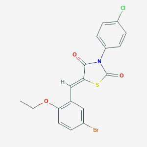 molecular formula C18H13BrClNO3S B301126 5-(5-Bromo-2-ethoxybenzylidene)-3-(4-chlorophenyl)-1,3-thiazolidine-2,4-dione 