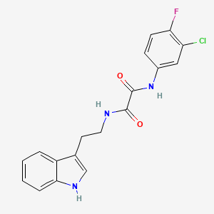 molecular formula C18H15ClFN3O2 B3011262 N'-(3-氯-4-氟苯基)-N-[2-(1H-吲哚-3-基)乙基]草酰胺 CAS No. 900001-15-2