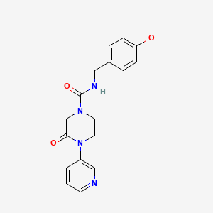 N-(4-methoxybenzyl)-3-oxo-4-(pyridin-3-yl)piperazine-1-carboxamide