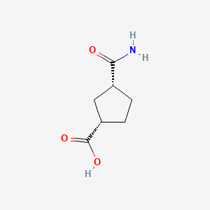 molecular formula C7H11NO3 B3011281 (1S,3R)-3-氨基甲酰基环戊烷-1-羧酸 CAS No. 19042-33-2