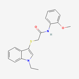 molecular formula C19H20N2O2S B3011282 2-(1-ethylindol-3-yl)sulfanyl-N-(2-methoxyphenyl)acetamide CAS No. 896676-57-6