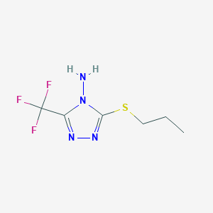 molecular formula C6H9F3N4S B3011285 3-(propylsulfanyl)-5-(trifluoromethyl)-4H-1,2,4-triazol-4-amine CAS No. 459210-98-1