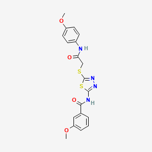 molecular formula C19H18N4O4S2 B3011286 3-methoxy-N-(5-((2-((4-methoxyphenyl)amino)-2-oxoethyl)thio)-1,3,4-thiadiazol-2-yl)benzamide CAS No. 392293-74-2