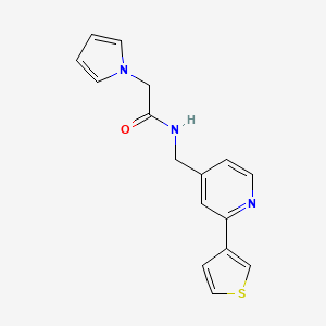 2-(1H-pyrrol-1-yl)-N-((2-(thiophen-3-yl)pyridin-4-yl)methyl)acetamide