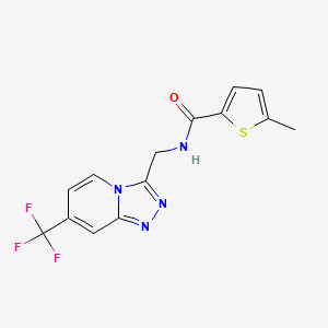 5-methyl-N-((7-(trifluoromethyl)-[1,2,4]triazolo[4,3-a]pyridin-3-yl)methyl)thiophene-2-carboxamide