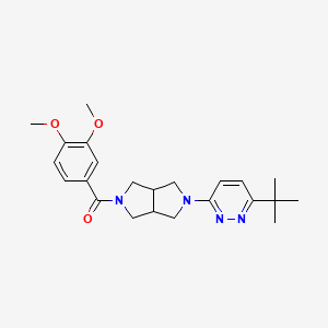 molecular formula C23H30N4O3 B3011289 [2-(6-Tert-butylpyridazin-3-yl)-1,3,3a,4,6,6a-hexahydropyrrolo[3,4-c]pyrrol-5-yl]-(3,4-dimethoxyphenyl)methanone CAS No. 2415564-80-4