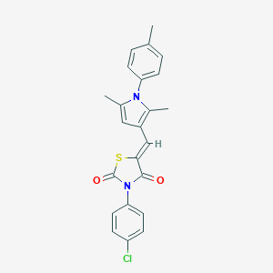 molecular formula C23H19ClN2O2S B301129 3-(4-chlorophenyl)-5-{[2,5-dimethyl-1-(4-methylphenyl)-1H-pyrrol-3-yl]methylene}-1,3-thiazolidine-2,4-dione 