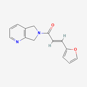 molecular formula C14H12N2O2 B3011290 (E)-3-(furan-2-yl)-1-(5H-pyrrolo[3,4-b]pyridin-6(7H)-yl)prop-2-en-1-one CAS No. 2321342-39-4