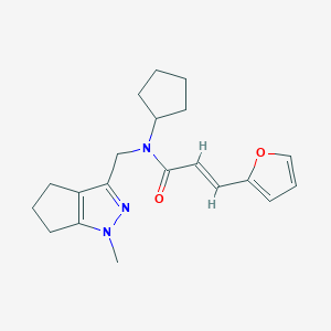 (E)-N-cyclopentyl-3-(furan-2-yl)-N-((1-methyl-1,4,5,6-tetrahydrocyclopenta[c]pyrazol-3-yl)methyl)acrylamide