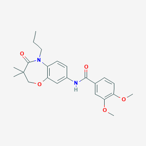 N-(3,3-dimethyl-4-oxo-5-propyl-2,3,4,5-tetrahydrobenzo[b][1,4]oxazepin-8-yl)-3,4-dimethoxybenzamide