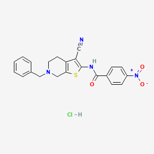 N-(6-benzyl-3-cyano-4,5,6,7-tetrahydrothieno[2,3-c]pyridin-2-yl)-4-nitrobenzamide hydrochloride
