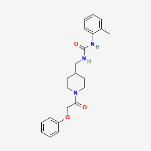 molecular formula C22H27N3O3 B3011301 1-((1-(2-Phenoxyacetyl)piperidin-4-yl)methyl)-3-(o-tolyl)urea CAS No. 1235105-58-4