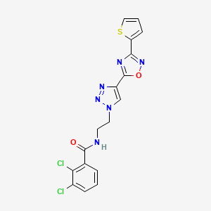 2,3-dichloro-N-(2-(4-(3-(thiophen-2-yl)-1,2,4-oxadiazol-5-yl)-1H-1,2,3-triazol-1-yl)ethyl)benzamide