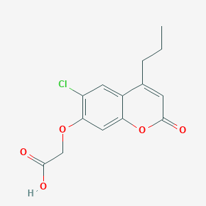 molecular formula C14H13ClO5 B3011310 [(6-氯-2-氧代-4-丙基-2H-色满-7-基)氧基]乙酸 CAS No. 843620-87-1