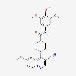 molecular formula C26H28N4O5 B3011312 1-(3-氰基-6-甲氧基喹啉-4-基)-N-(3,4,5-三甲氧基苯基)哌啶-4-甲酰胺 CAS No. 1206989-71-0