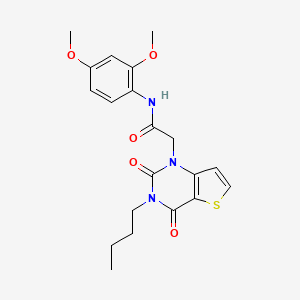 molecular formula C20H23N3O5S B3011318 2-(3-butyl-2,4-dioxo-3,4-dihydrothieno[3,2-d]pyrimidin-1(2H)-yl)-N-(2,4-dimethoxyphenyl)acetamide CAS No. 1252857-03-6