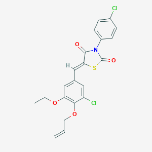 molecular formula C21H17Cl2NO4S B301132 5-[4-(Allyloxy)-3-chloro-5-ethoxybenzylidene]-3-(4-chlorophenyl)-1,3-thiazolidine-2,4-dione 