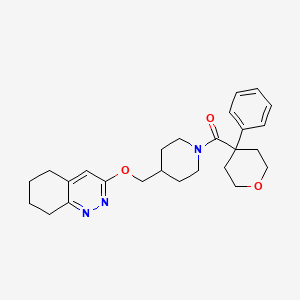 molecular formula C26H33N3O3 B3011324 (4-苯基四氢-2H-吡喃-4-基)(4-(((5,6,7,8-四氢环辛啉-3-基)氧基)甲基)哌啶-1-基)甲酮 CAS No. 2320890-66-0