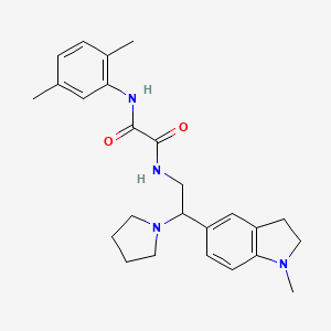 molecular formula C25H32N4O2 B3011325 N1-(2,5-dimethylphenyl)-N2-(2-(1-methylindolin-5-yl)-2-(pyrrolidin-1-yl)ethyl)oxalamide CAS No. 922556-61-4