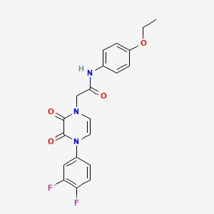 molecular formula C20H17F2N3O4 B3011327 2-(4-(3,4-二氟苯基)-2,3-二氧代-3,4-二氢吡嗪-1(2H)-基)-N-(4-乙氧基苯基)乙酰胺 CAS No. 891868-96-5