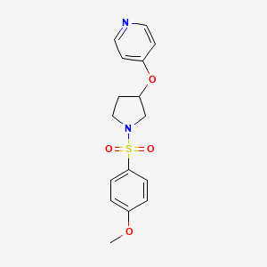 molecular formula C16H18N2O4S B3011336 4-((1-((4-Methoxyphenyl)sulfonyl)pyrrolidin-3-yl)oxy)pyridine CAS No. 2034324-26-8