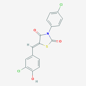 molecular formula C16H9Cl2NO3S B301135 5-(3-Chloro-4-hydroxybenzylidene)-3-(4-chlorophenyl)-1,3-thiazolidine-2,4-dione 