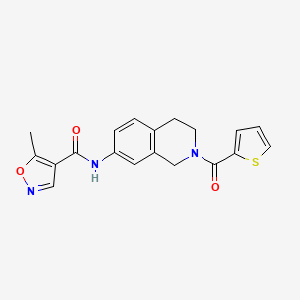 molecular formula C19H17N3O3S B3011365 5-methyl-N-(2-(thiophene-2-carbonyl)-1,2,3,4-tetrahydroisoquinolin-7-yl)isoxazole-4-carboxamide CAS No. 1428348-75-7