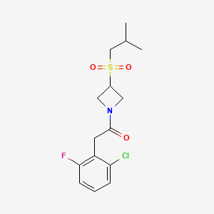 molecular formula C15H19ClFNO3S B3011378 2-(2-Chloro-6-fluorophenyl)-1-(3-(isobutylsulfonyl)azetidin-1-yl)ethanone CAS No. 1797019-74-9