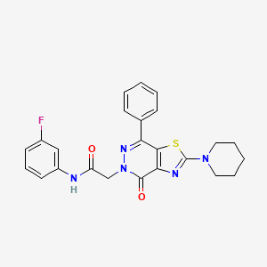 molecular formula C24H22FN5O2S B3011379 N-(3-fluorophenyl)-2-(4-oxo-7-phenyl-2-(piperidin-1-yl)thiazolo[4,5-d]pyridazin-5(4H)-yl)acetamide CAS No. 1203264-28-1